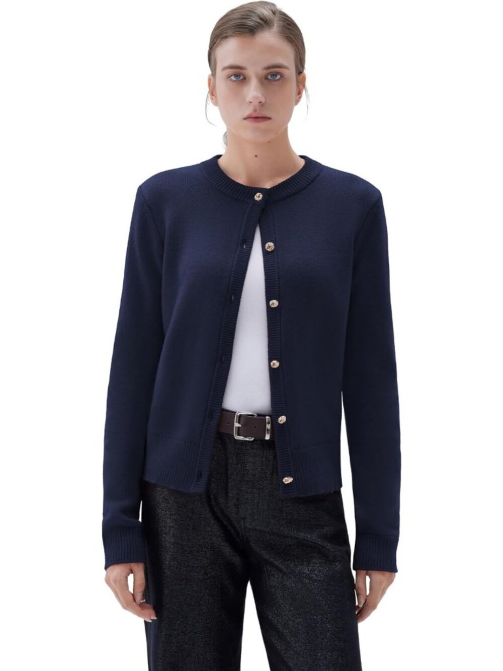 Cozy Cashmere Blend Chunky Cardigan Sweater - Button-Up Layering Essential